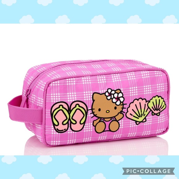 ALOHA Collection Handbags - Aloha Collection x Sun kissed Hello Kitty Hawaii Exclusive Pink Palaka Dopp Kit